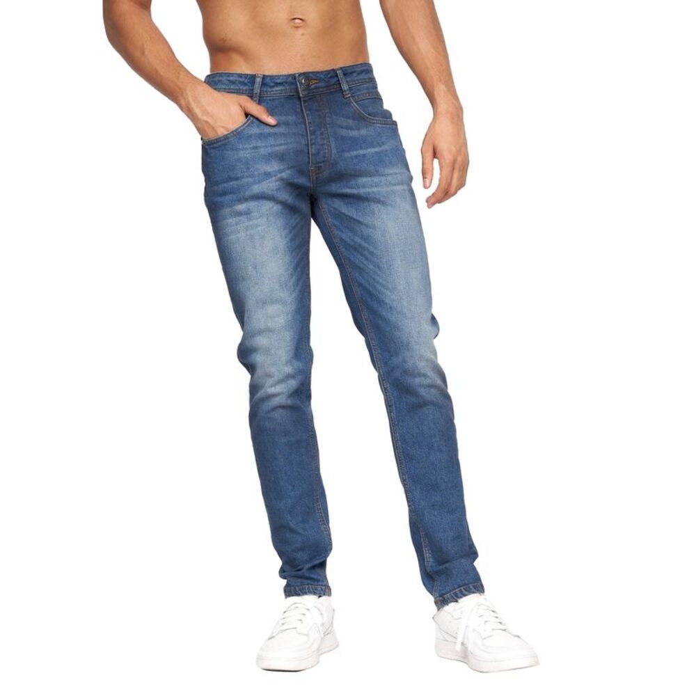 Crosshatch Mens Malcolm Slim Jeans / Stone Wash